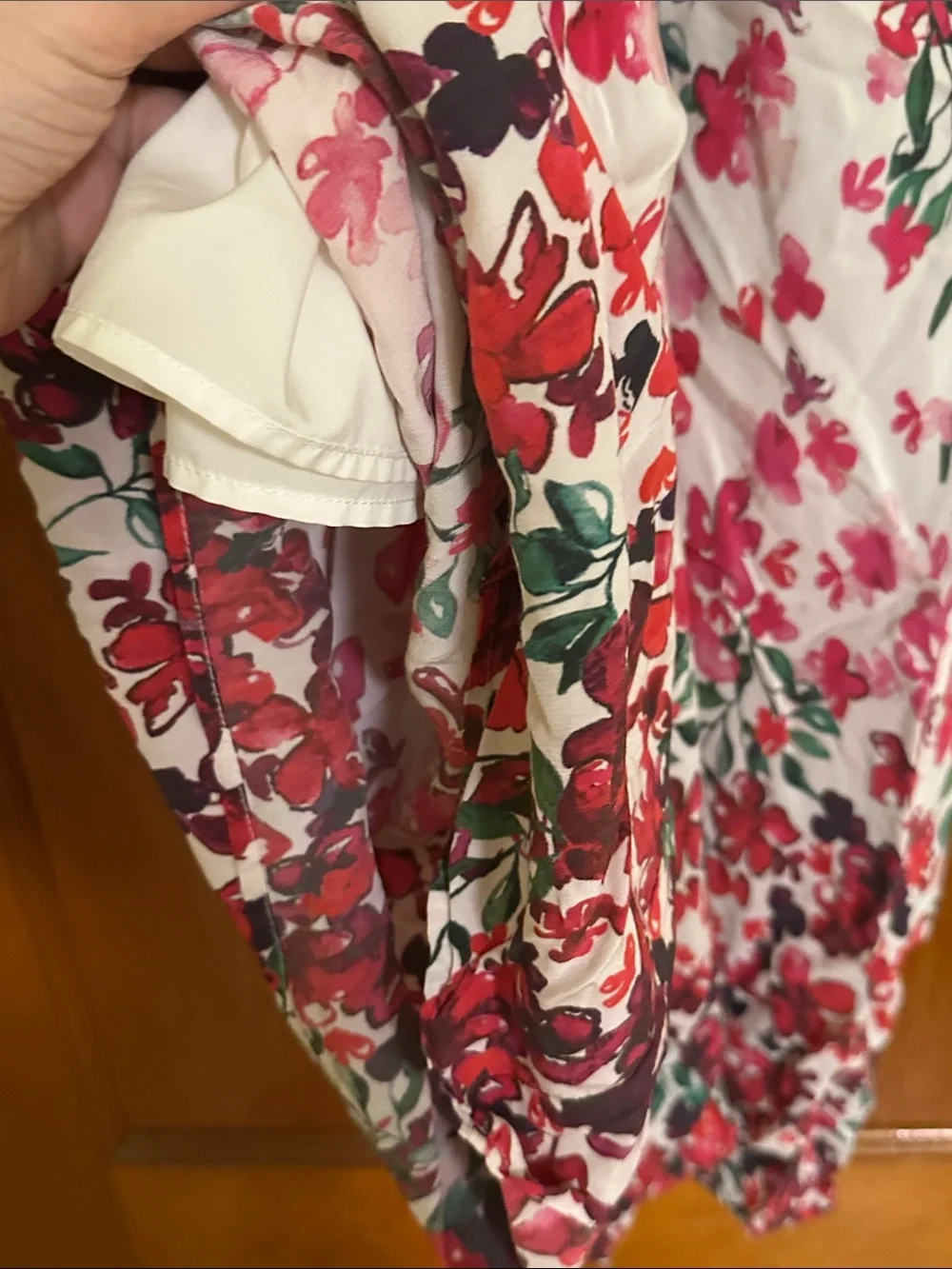 Marchesa Notte Floral Skirt/Like/ Culottes in White with Pink and Green Accents